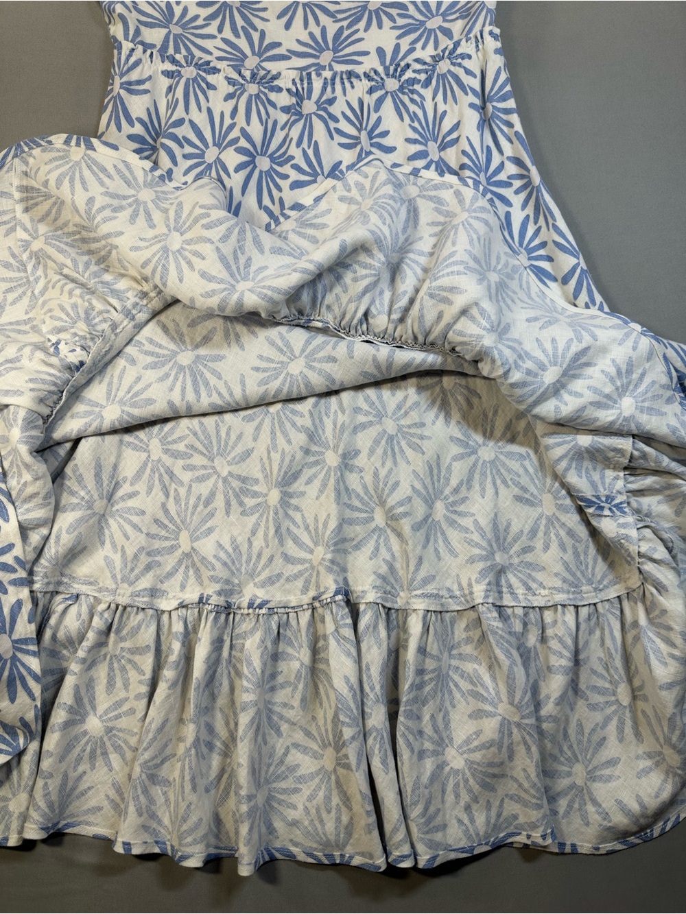 Polo Ralph Lauren Kai Linen Midi Dress, Blue Daisy Floral Print - Womens 14 - Picture 10 of 16
